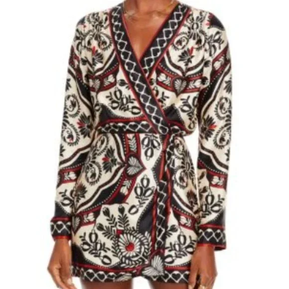 NWOT Farm Rio Passion Scarf Wrap Mini Dress XXS $215 - Picture 6 of 15